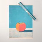 Bold Tomato on Blue Wrapping Paper Gallery Image 1