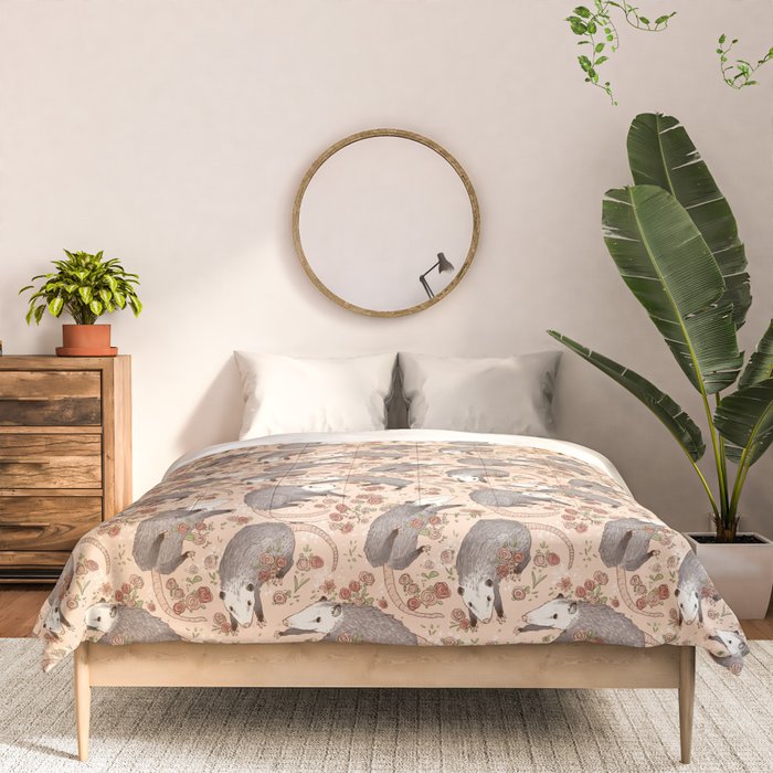Opossum and Roses Comforter Gallery Image 3