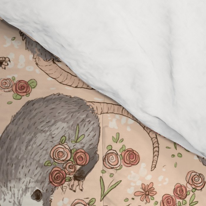 Opossum and Roses Comforter Gallery Image 4