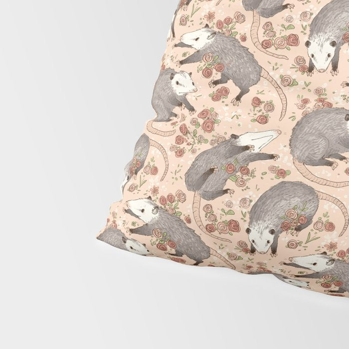 Opossum and Roses Pillow Sham Gallery Image 4