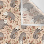 Opossum and Roses Wall Tapestry Gallery Image 3