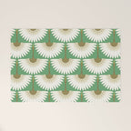 art deco cranes green Welcome Mat Gallery Image 1