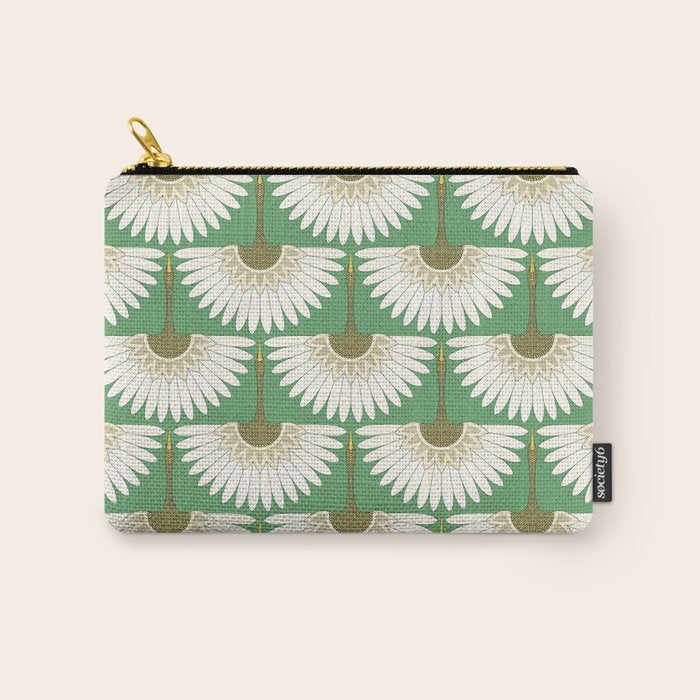 art deco cranes green Carry All Pouch Gallery Image 1