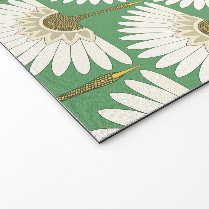 art deco cranes green Welcome Mat Gallery Image 2