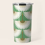 art deco cranes green Travel Mug Gallery Image 1