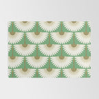art deco cranes green Rug Gallery Image 2
