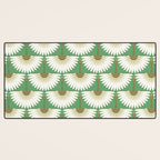 art deco cranes green Desk Mat Gallery Image 3