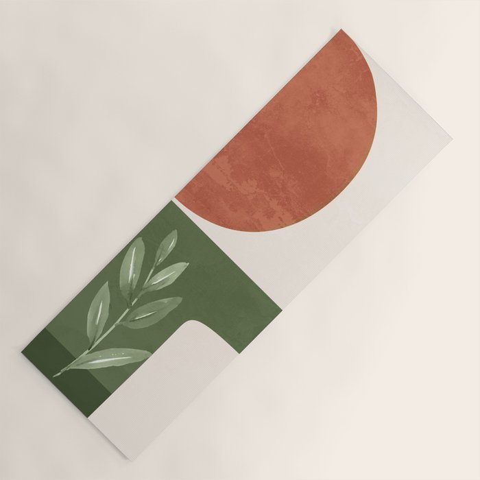 Abstract Shapes and Leaves Yoga Mat Gallery Image 1