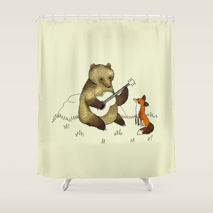 Bear & Fox Shower Curtain Gallery Image 1