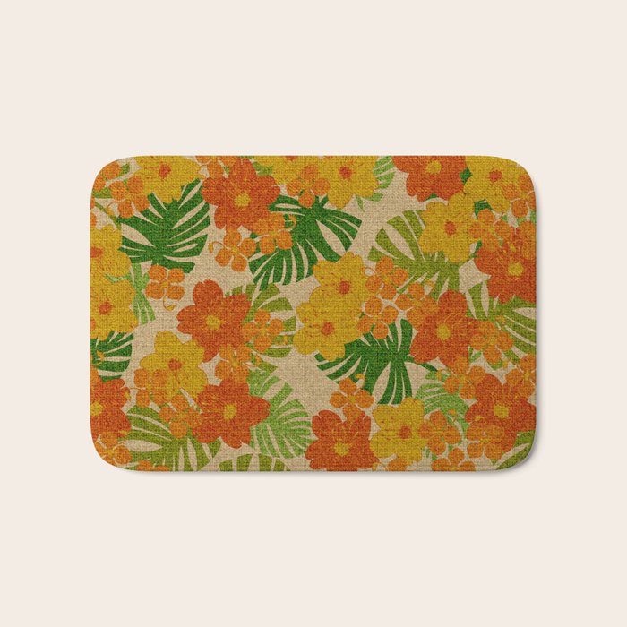 Limahuli Garden Hawaiian Floral Design Bath Mat Gallery Image 1