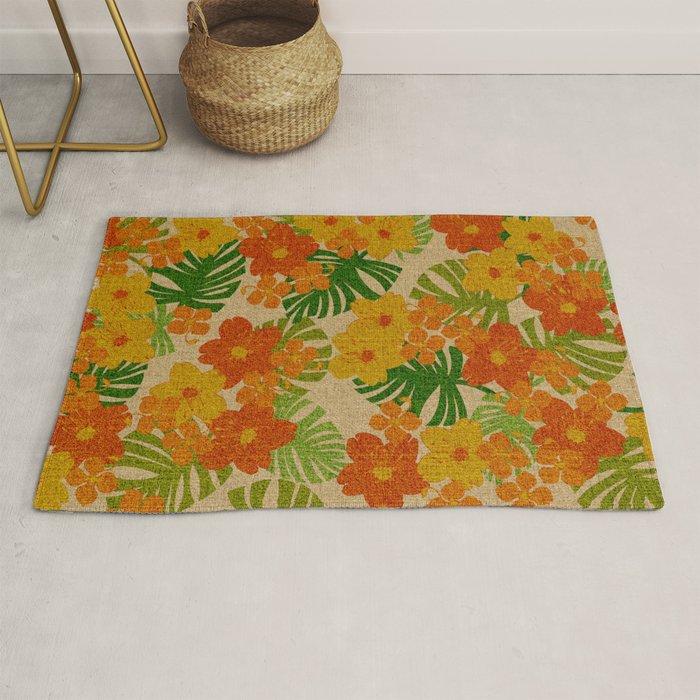 Limahuli Garden Hawaiian Floral Design Rug Gallery Image 1