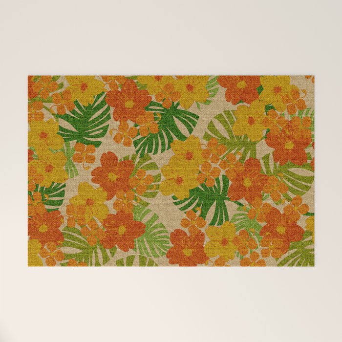 Limahuli Garden Hawaiian Floral Design Welcome Mat Gallery Image 1