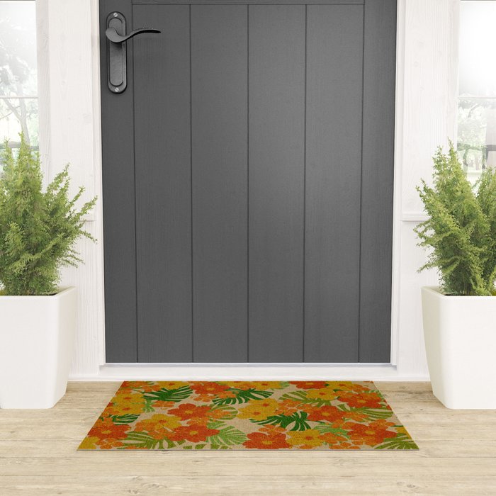 Limahuli Garden Hawaiian Floral Design Welcome Mat Gallery Image 3