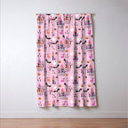 Pink Halloween pastel spooky party Window Curtain Gallery Image 3