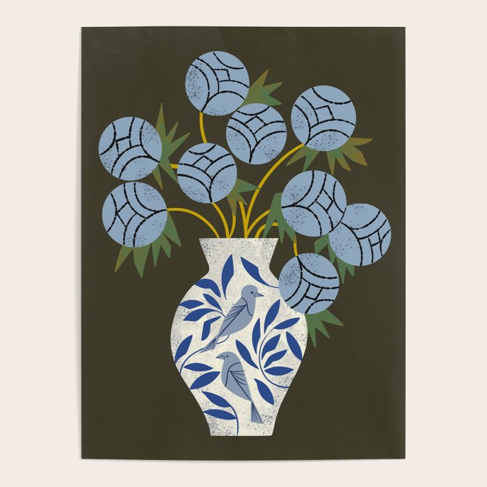 Bird Vase Bouquet Poster Gallery Image 1