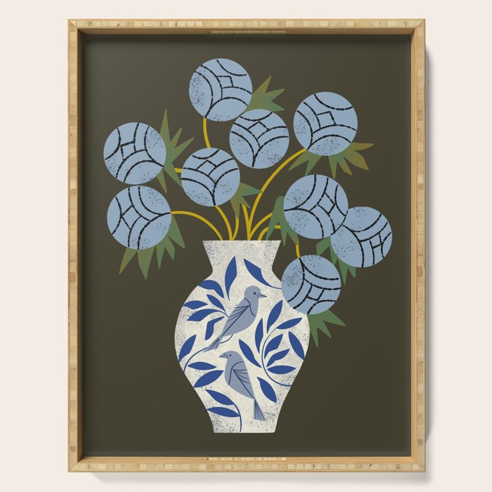 Bird Vase Bouquet Serving Tray Gallery Image 1