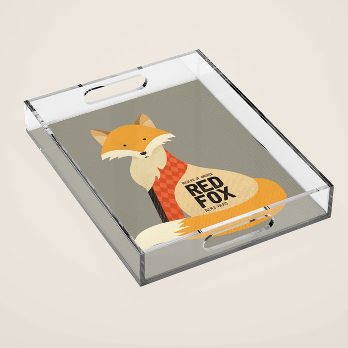 Hello Red Fox Acrylic Tray Gallery Image 1