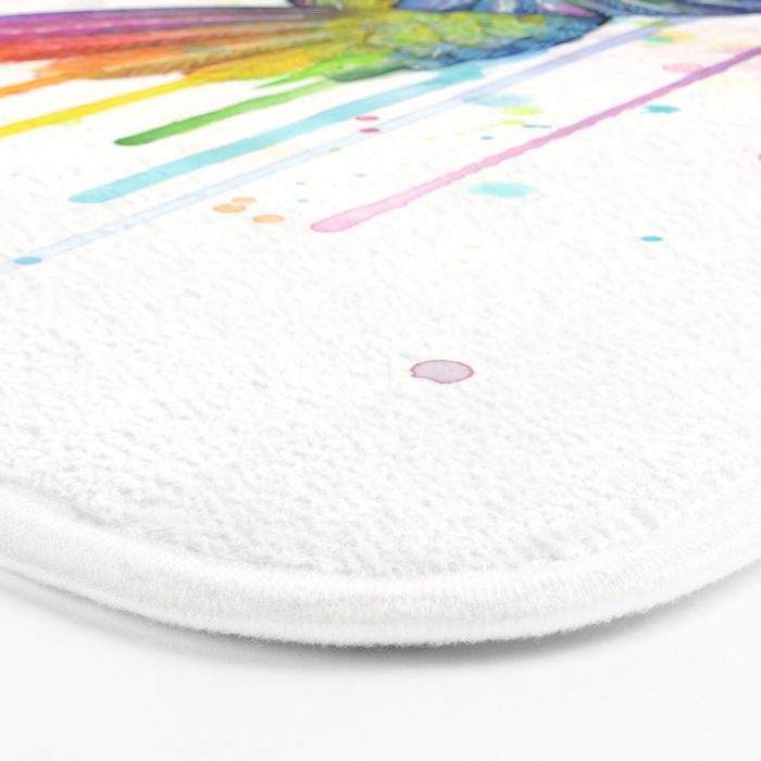 Hummingbird Rainbow Watercolor Bath Mat Gallery Image 3