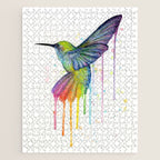 Hummingbird Rainbow Watercolor Jigsaw Puzzle Gallery Image 1