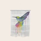 Hummingbird Rainbow Watercolor Wall Hanging Gallery Image 1