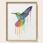 Hummingbird Rainbow Watercolor Serving Tray Gallery Image 1