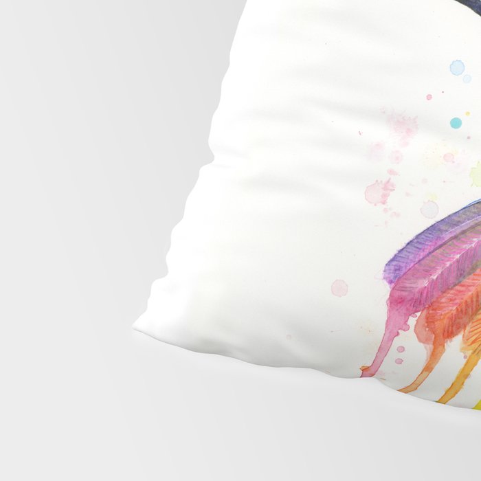 Hummingbird Rainbow Watercolor Pillow Sham Gallery Image 4
