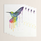 Hummingbird Rainbow Watercolor Wrapping Paper Gallery Image 3