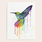 Hummingbird Rainbow Watercolor Poster Gallery Image 4