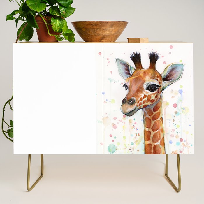 Giraffe Baby Watercolor Credenza Gallery Image 1