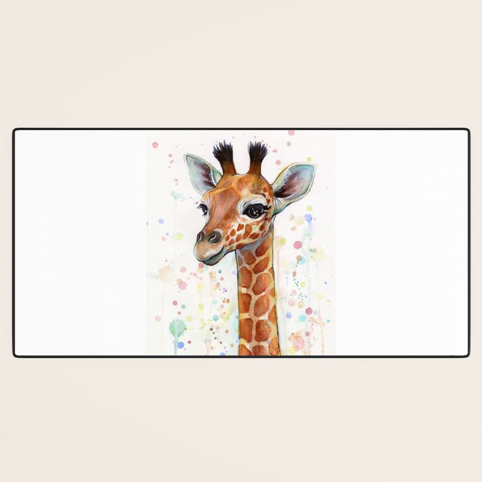 Giraffe Baby Watercolor Desk Mat Gallery Image 3