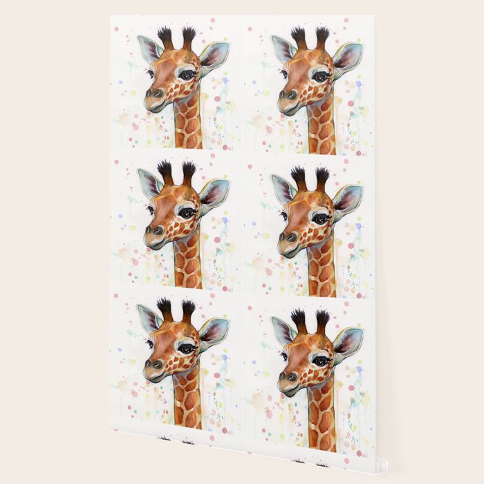 Giraffe Baby Watercolor Wallpaper Gallery Image 2