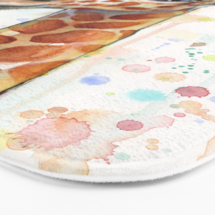 Giraffe Baby Watercolor Bath Mat Gallery Image 3