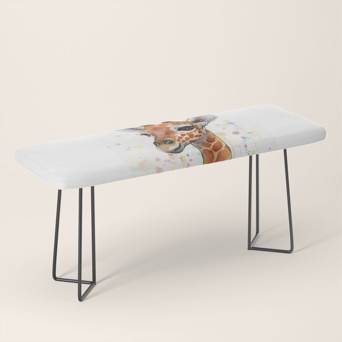 Giraffe Baby Watercolor Bench Gallery Image 1