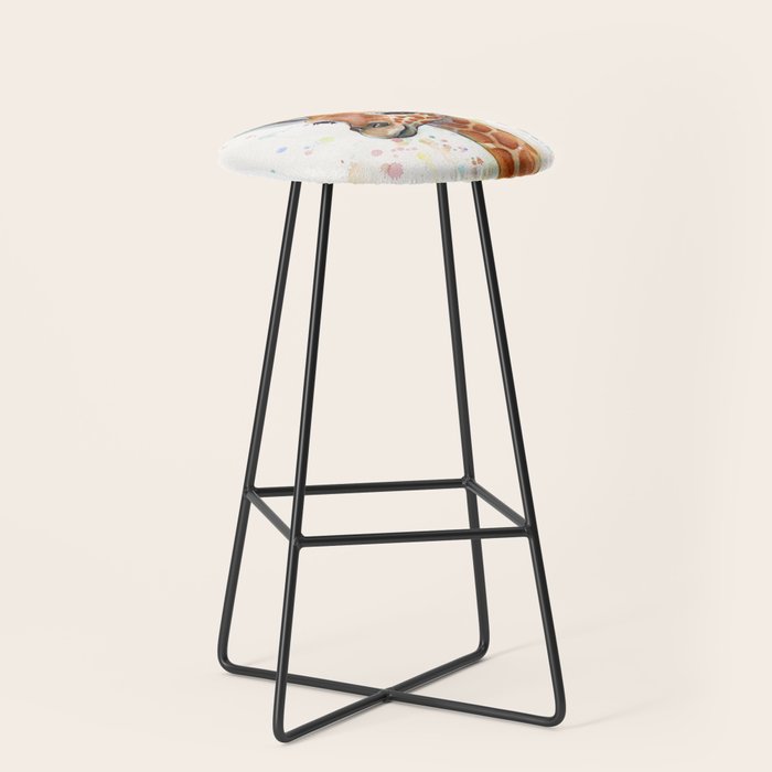 Giraffe Baby Watercolor Stool Gallery Image 1