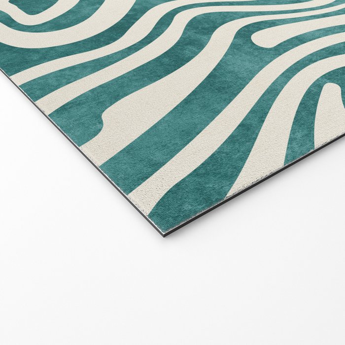 Teal Green Swirl Pattern Modern Decor Welcome Mat Gallery Image 2