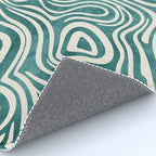 Teal Green Swirl Pattern Modern Decor Rug Gallery Image 4