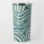 Teal Green Swirl Pattern Modern Decor Travel Mug Gallery Image 1