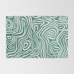 Teal Green Swirl Pattern Modern Decor Rug Gallery Image 2