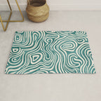 Teal Green Swirl Pattern Modern Decor Rug Gallery Image 1