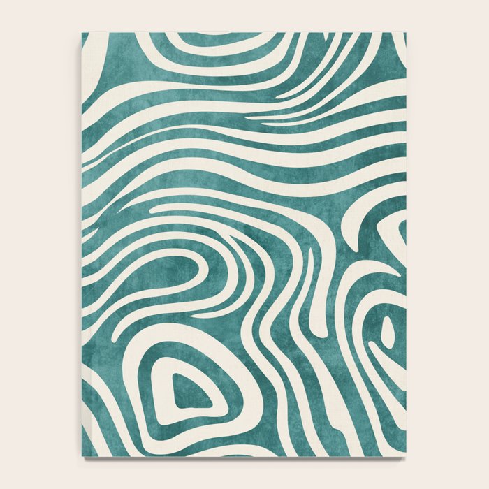 Teal Green Swirl Pattern Modern Decor Notebook Gallery Image 4