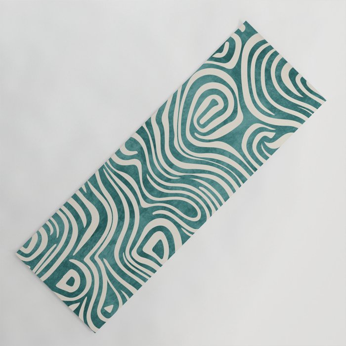 Teal Green Swirl Pattern Modern Decor Yoga Mat Gallery Image 1
