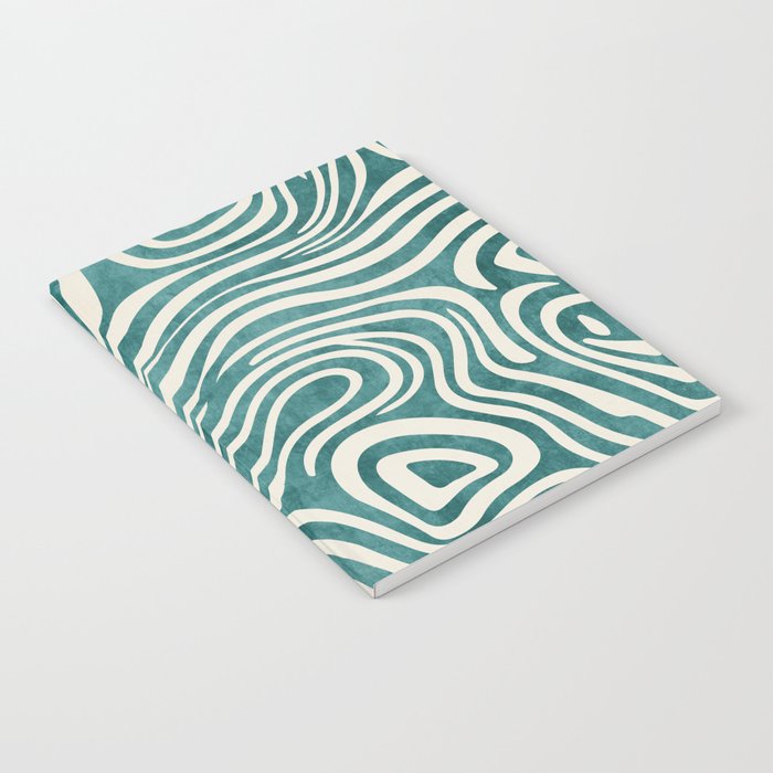 Teal Green Swirl Pattern Modern Decor Notebook Gallery Image 2