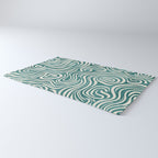 Teal Green Swirl Pattern Modern Decor Rug Gallery Image 3