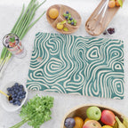 Teal Green Swirl Pattern Modern Decor Cutting Board Gallery Image 2