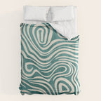 Teal Green Swirl Pattern Modern Decor Duvet Cover Gallery Image 6