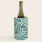 Teal Green Swirl Pattern Modern Decor Wine Chiller Gallery Image 2