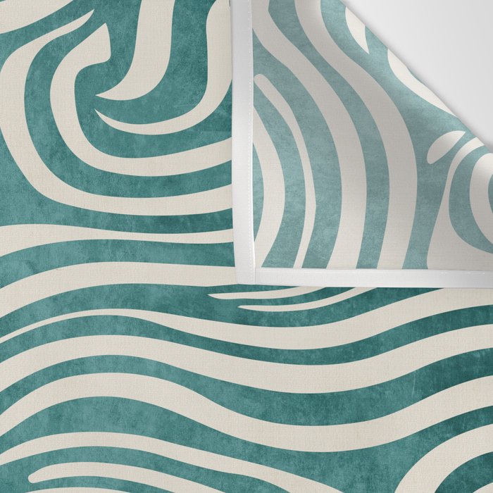 Teal Green Swirl Pattern Modern Decor Wall Tapestry Gallery Image 3