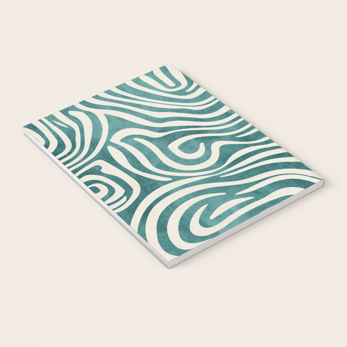 Teal Green Swirl Pattern Modern Decor Notebook Gallery Image 3