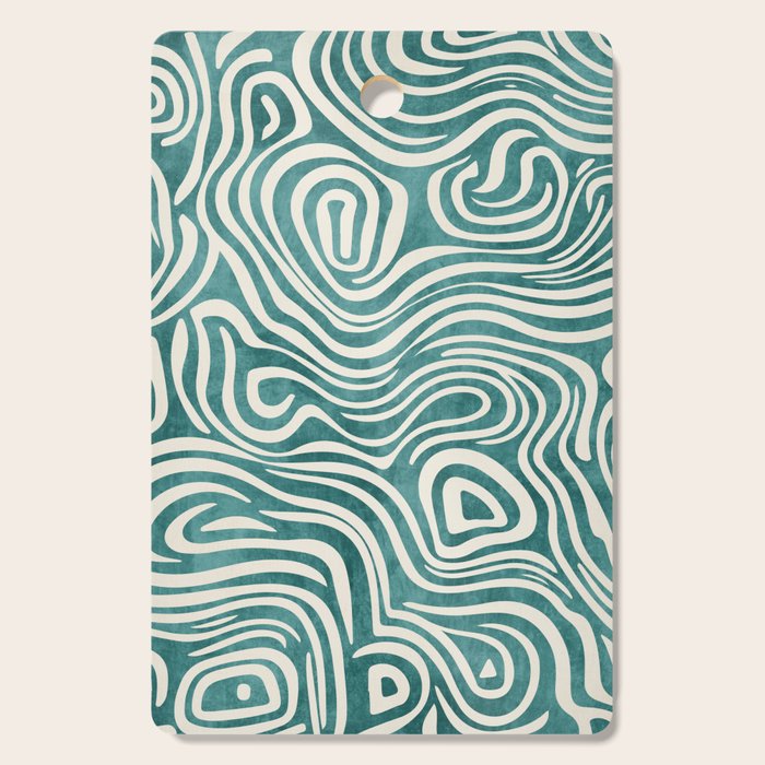 Teal Green Swirl Pattern Modern Decor Cutting Board Gallery Image 1