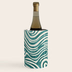 Teal Green Swirl Pattern Modern Decor Wine Chiller Gallery Image 1